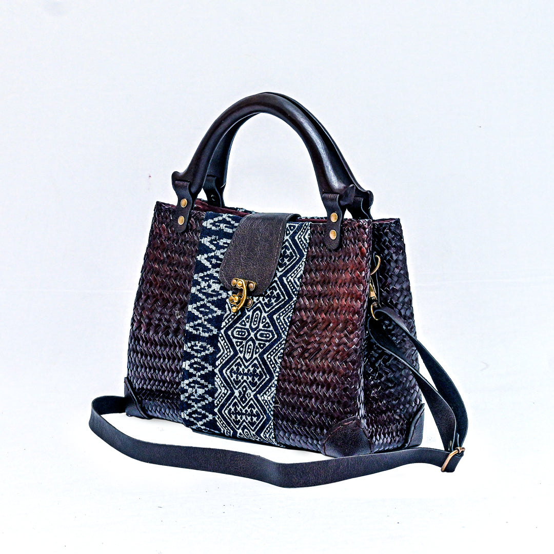 Woven Bag with Indigo fabric