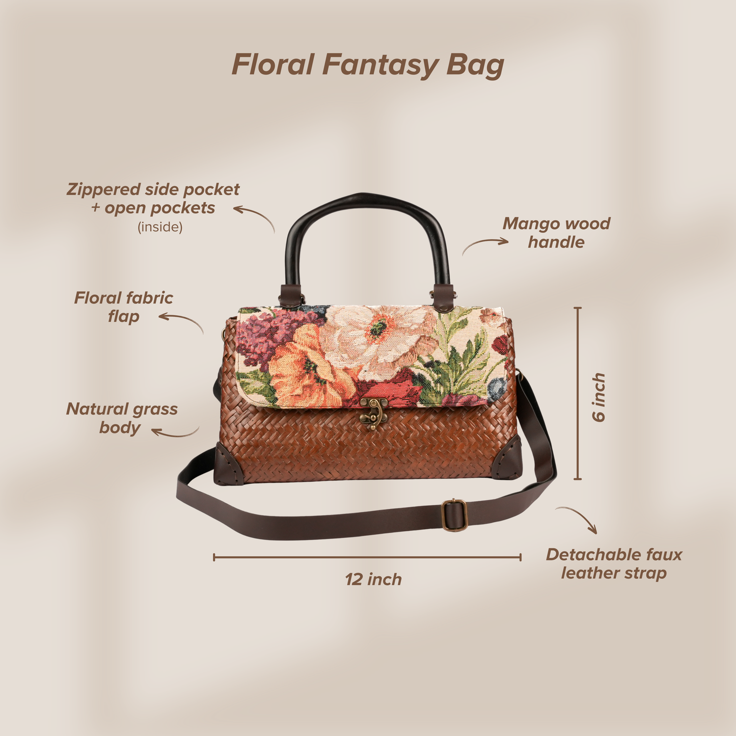 Floral Fantasy Bag 12*6