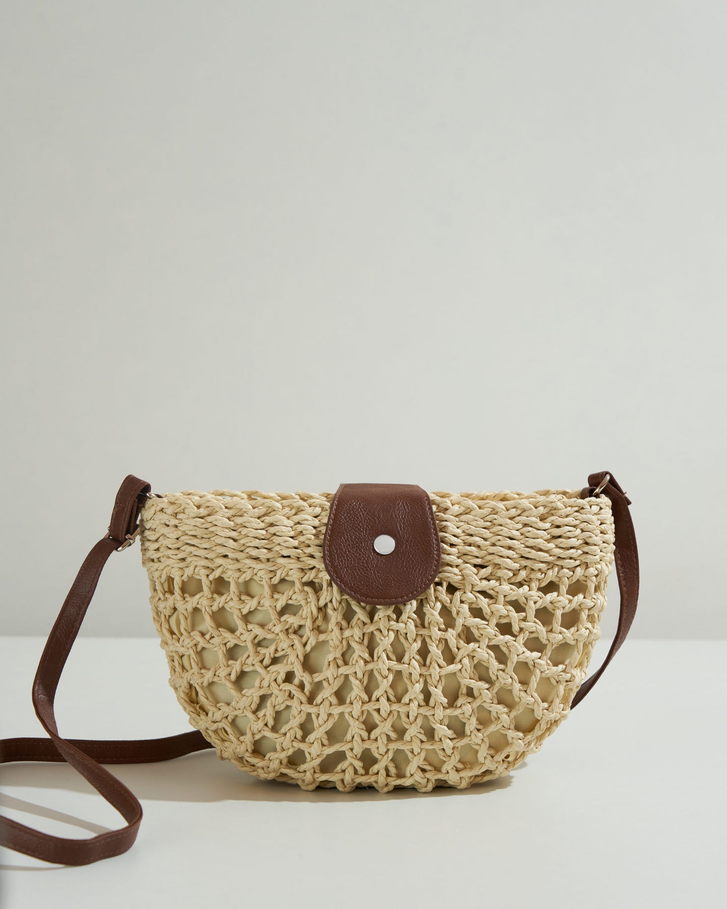 Half Moon Ivory Strawbag
