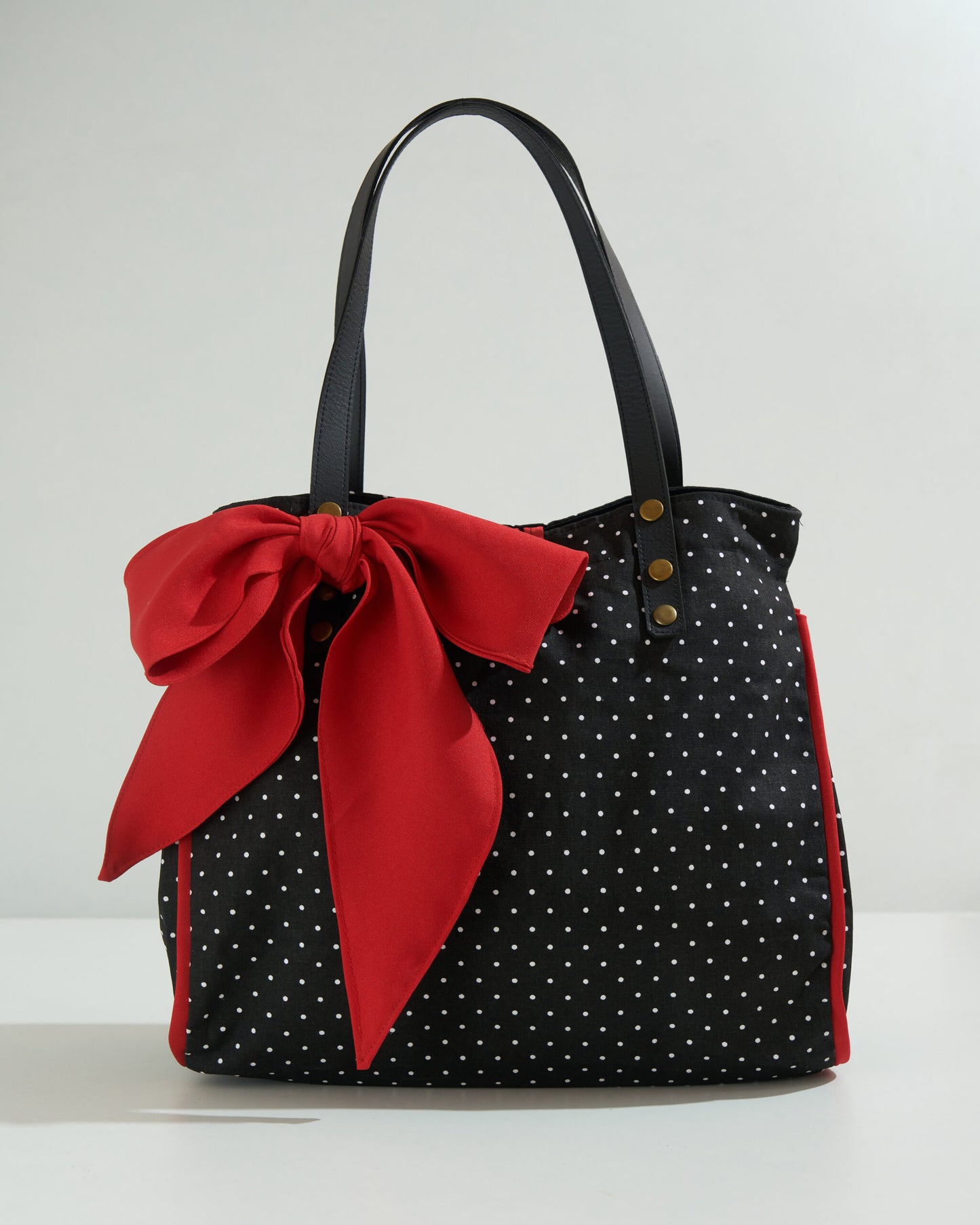 Canvas fabric Polka Dot Bowbag