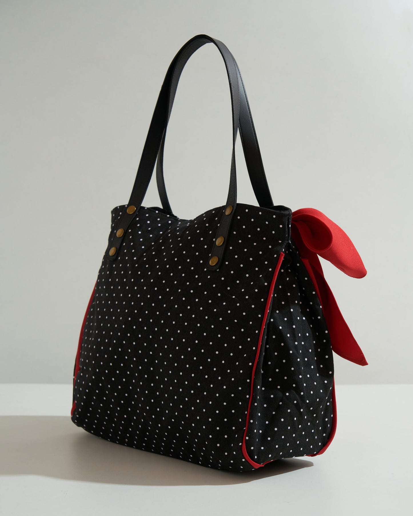 Canvas fabric Polka Dot Bowbag