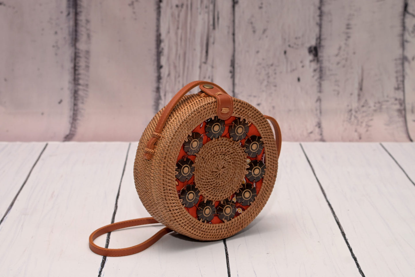 Rattan Bag with Coconut Shells