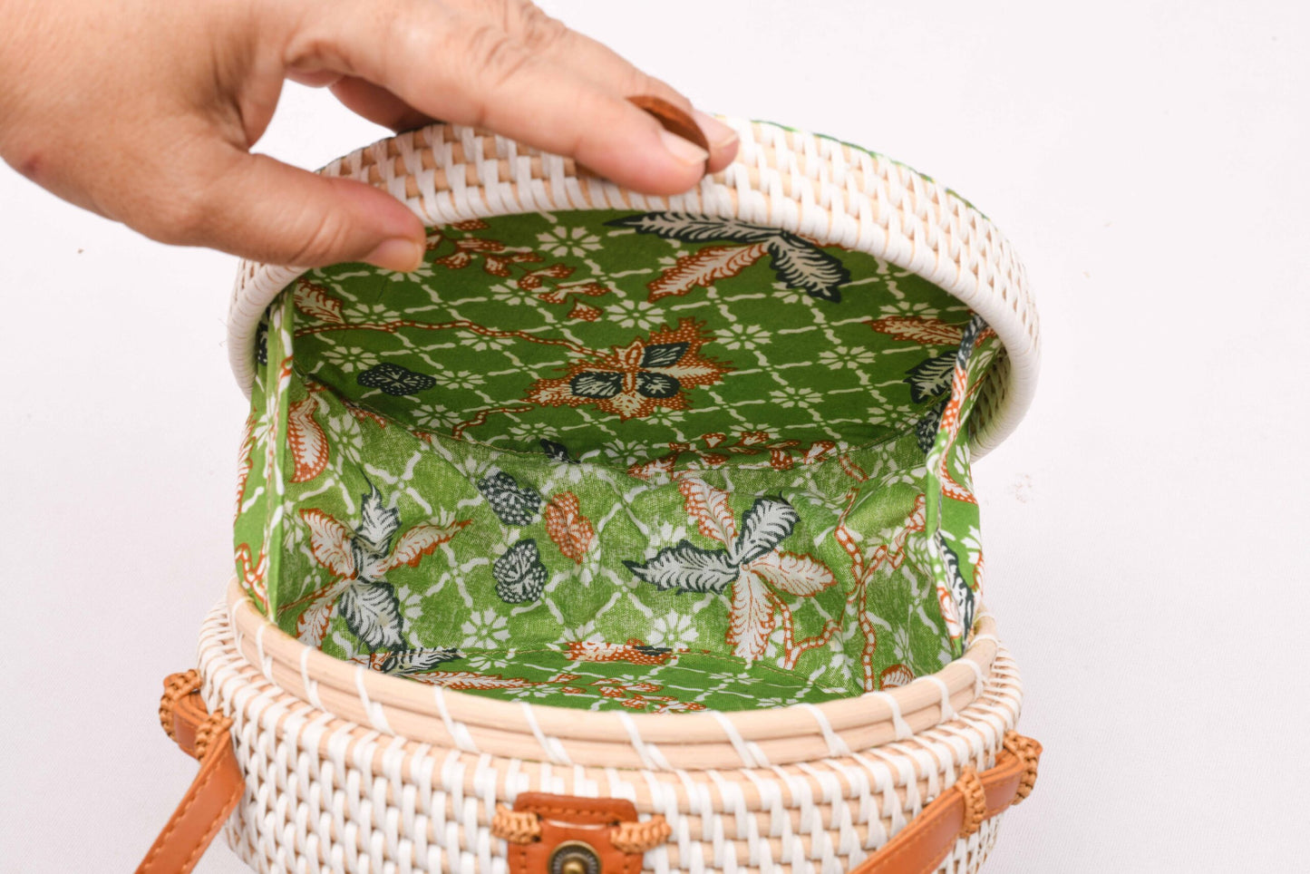 Decoupage Monstera Round Bag
