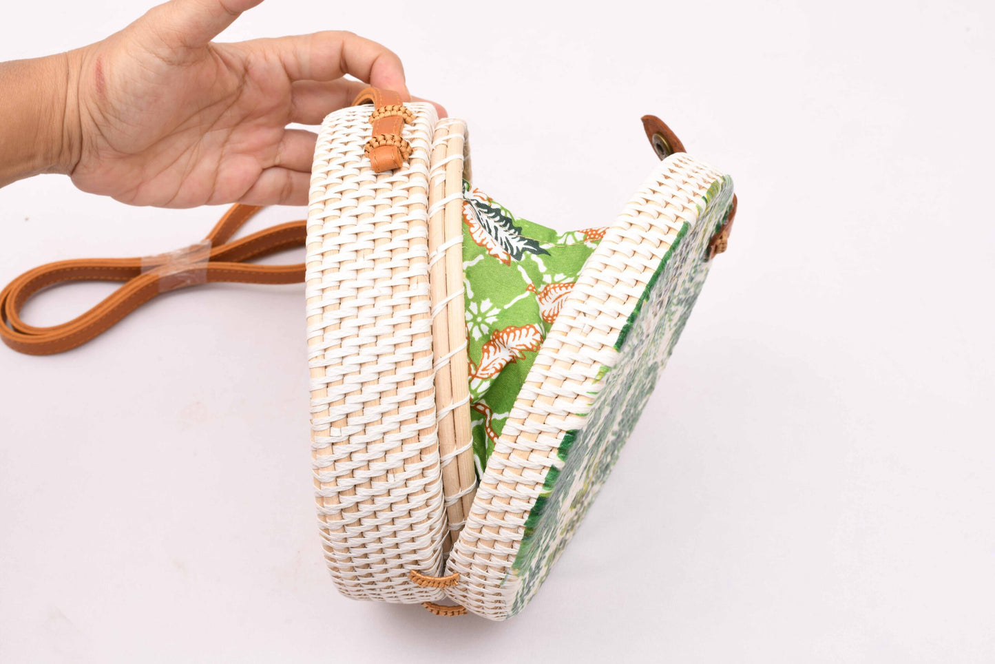 Decoupage Monstera Round Bag