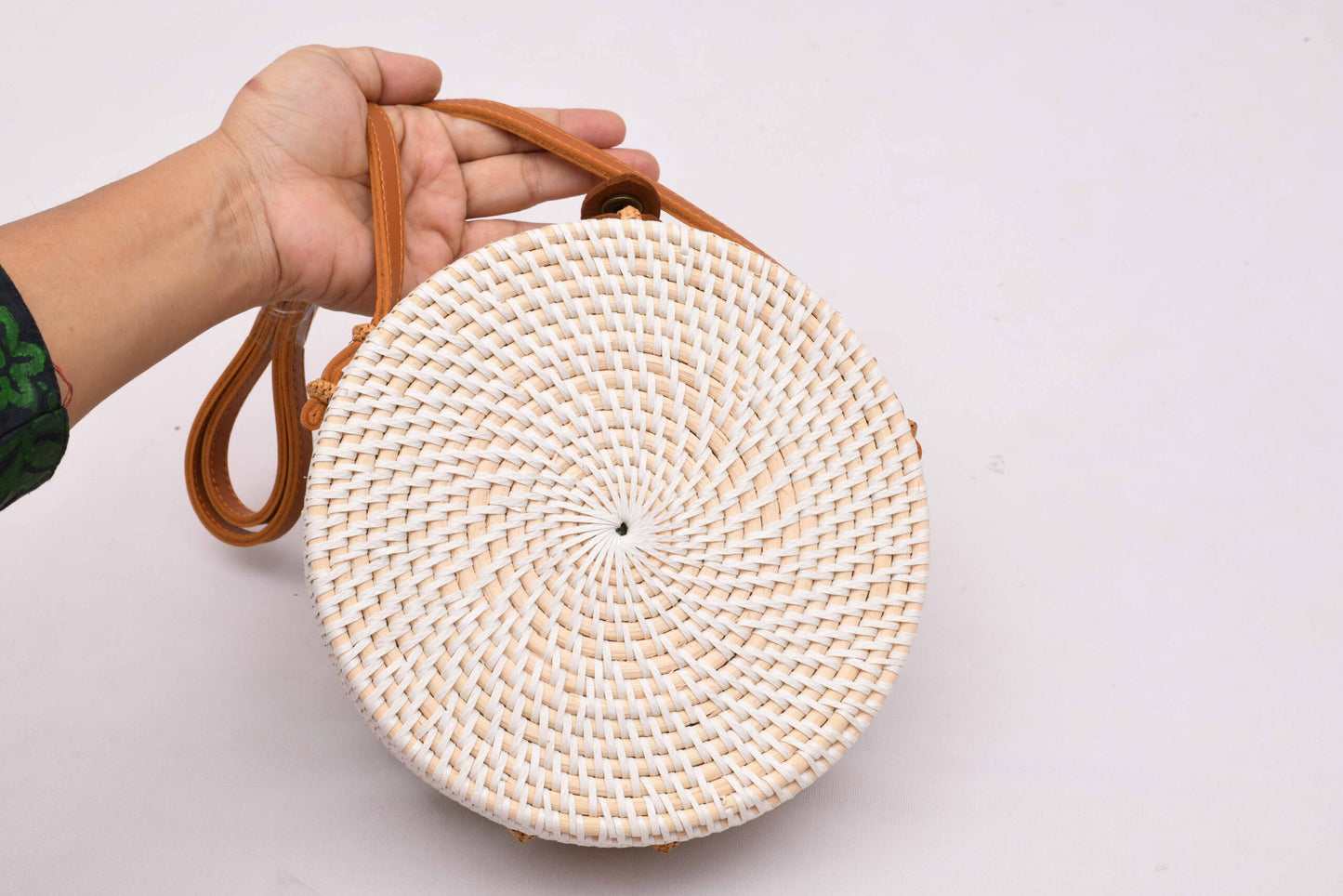 Decoupage Monstera Round Bag