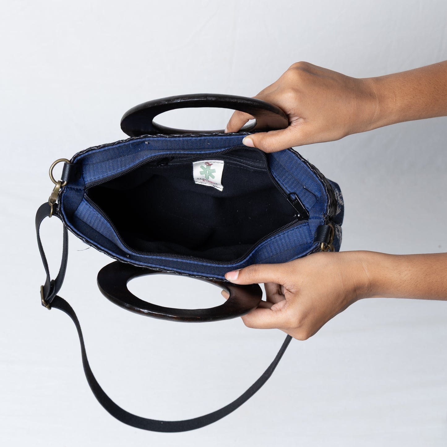 Elegant Ikkat Bag (Indigo)