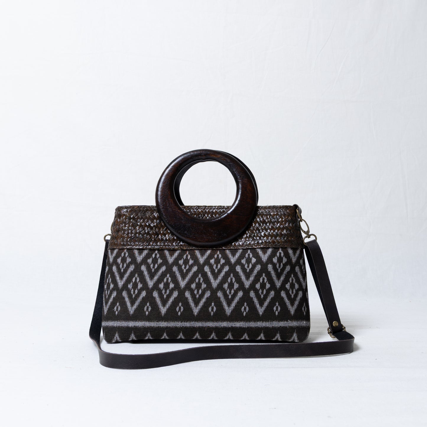 Elegant Ikkat Bag (Charcoal Grey)