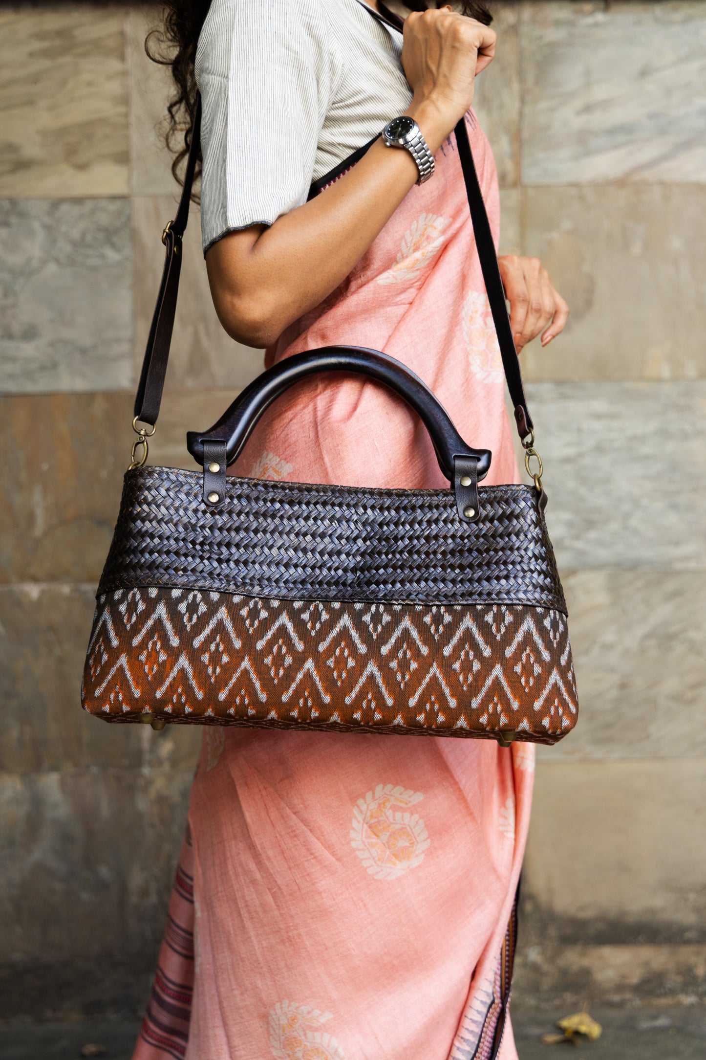 Classic Ikkat Bag (Tan Brown)