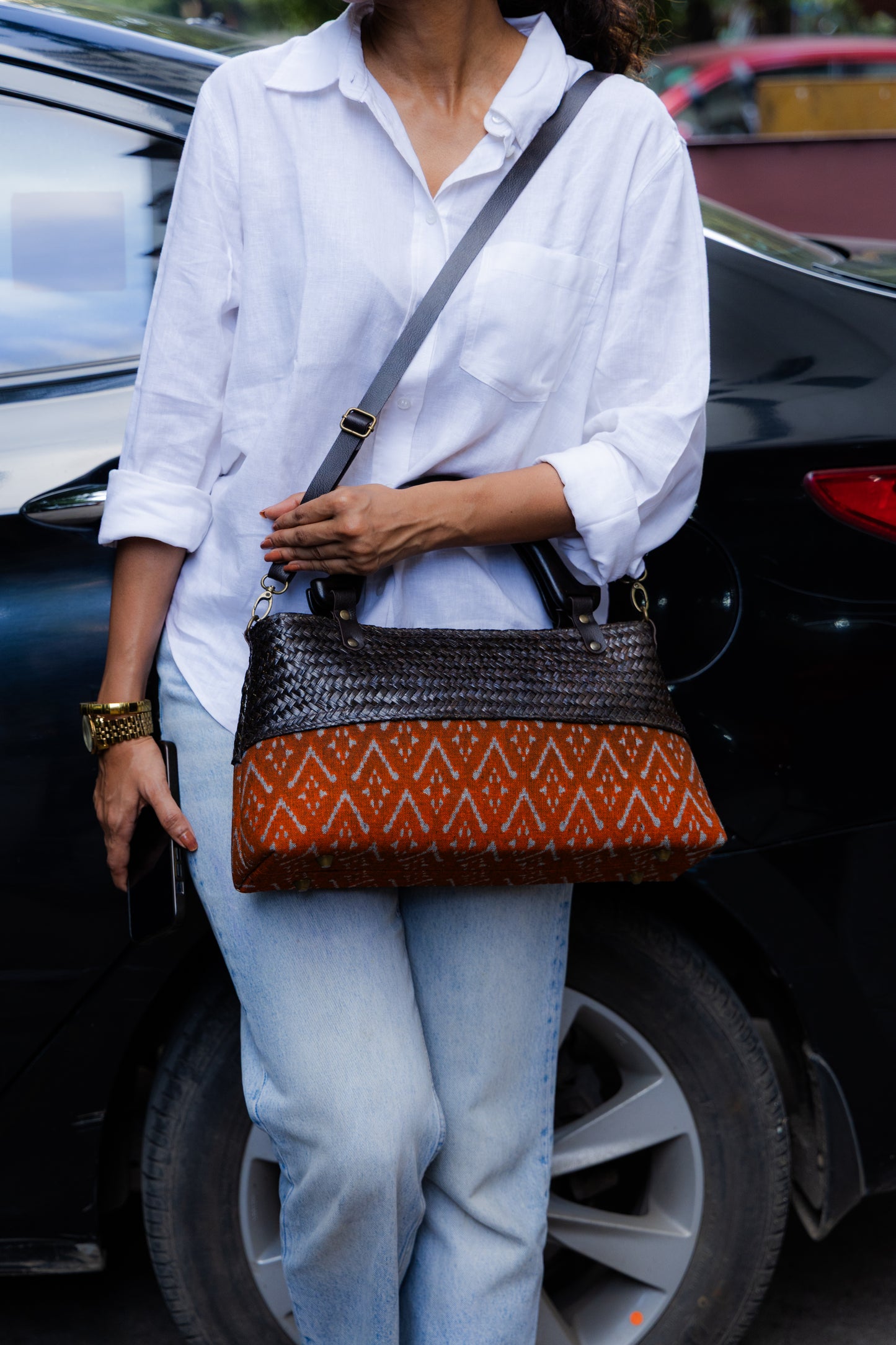 Classic Ikkat Bag (Earthy Tan)