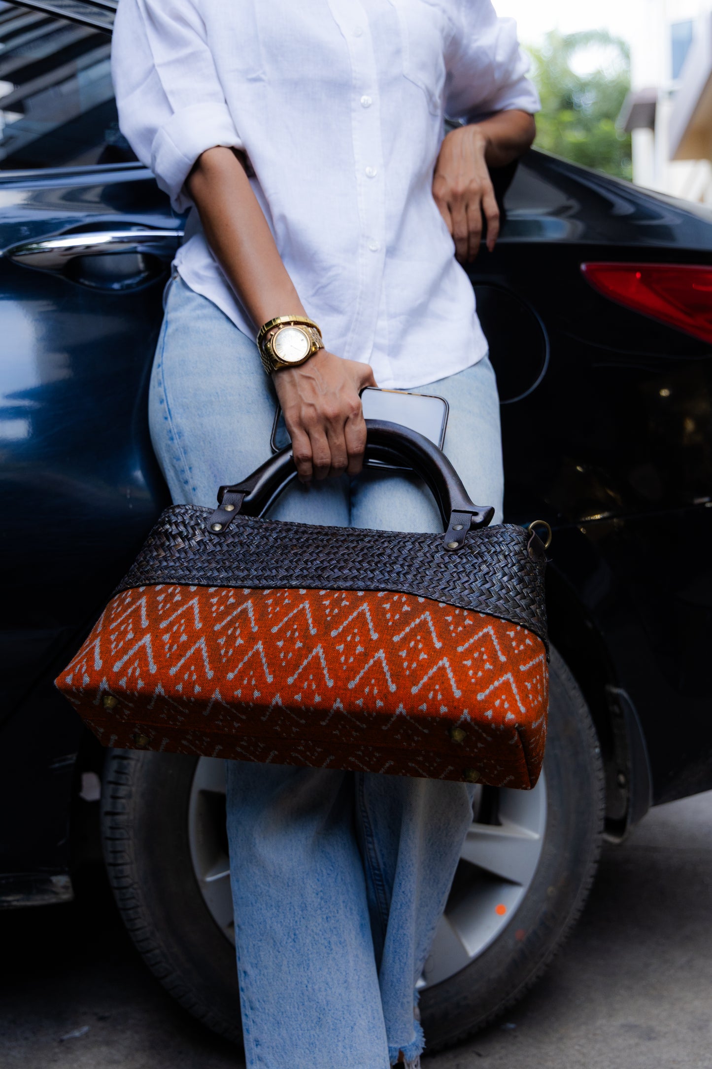 Classic Ikkat Bag (Earthy Tan)