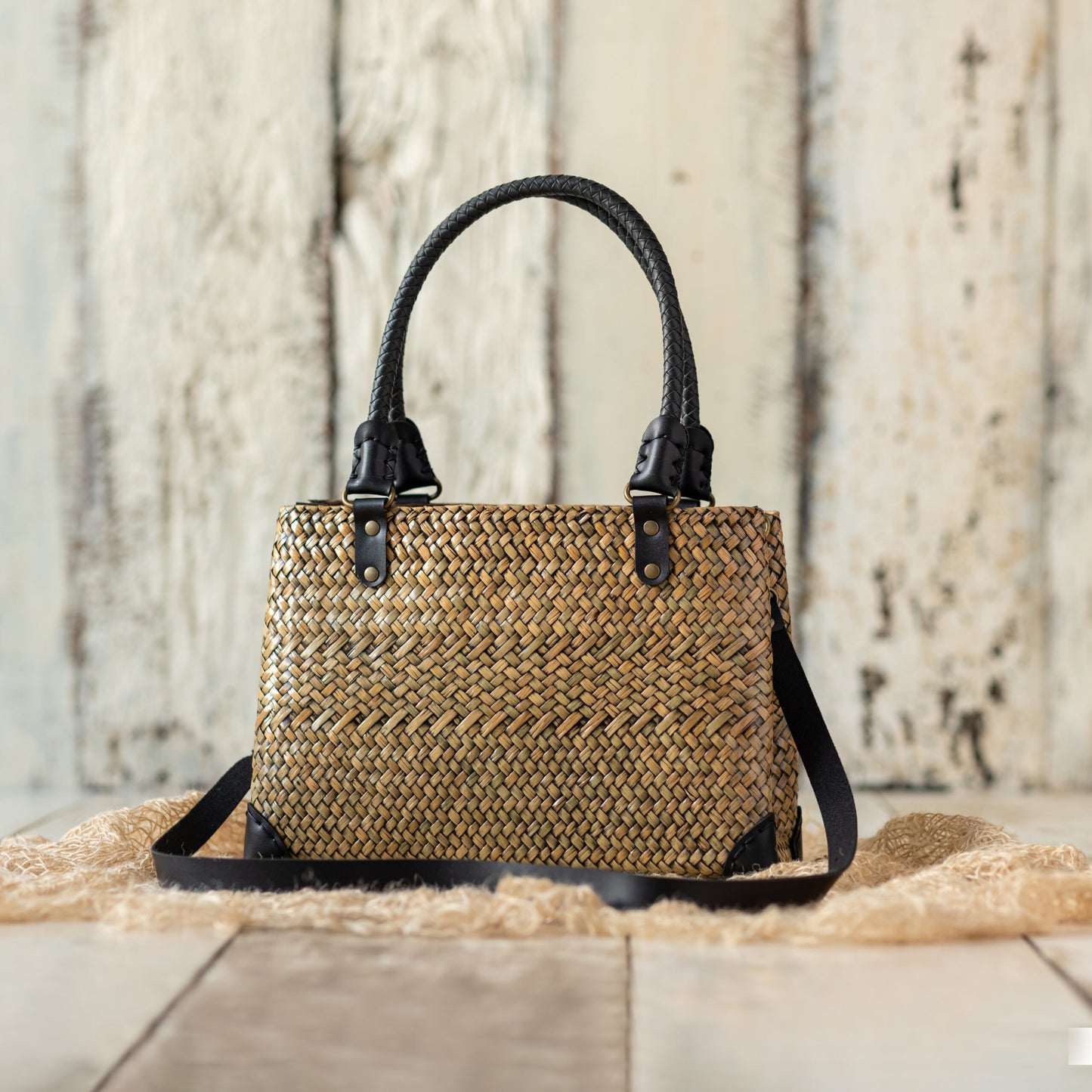 Braided handle Timeless Green Haze Handbag