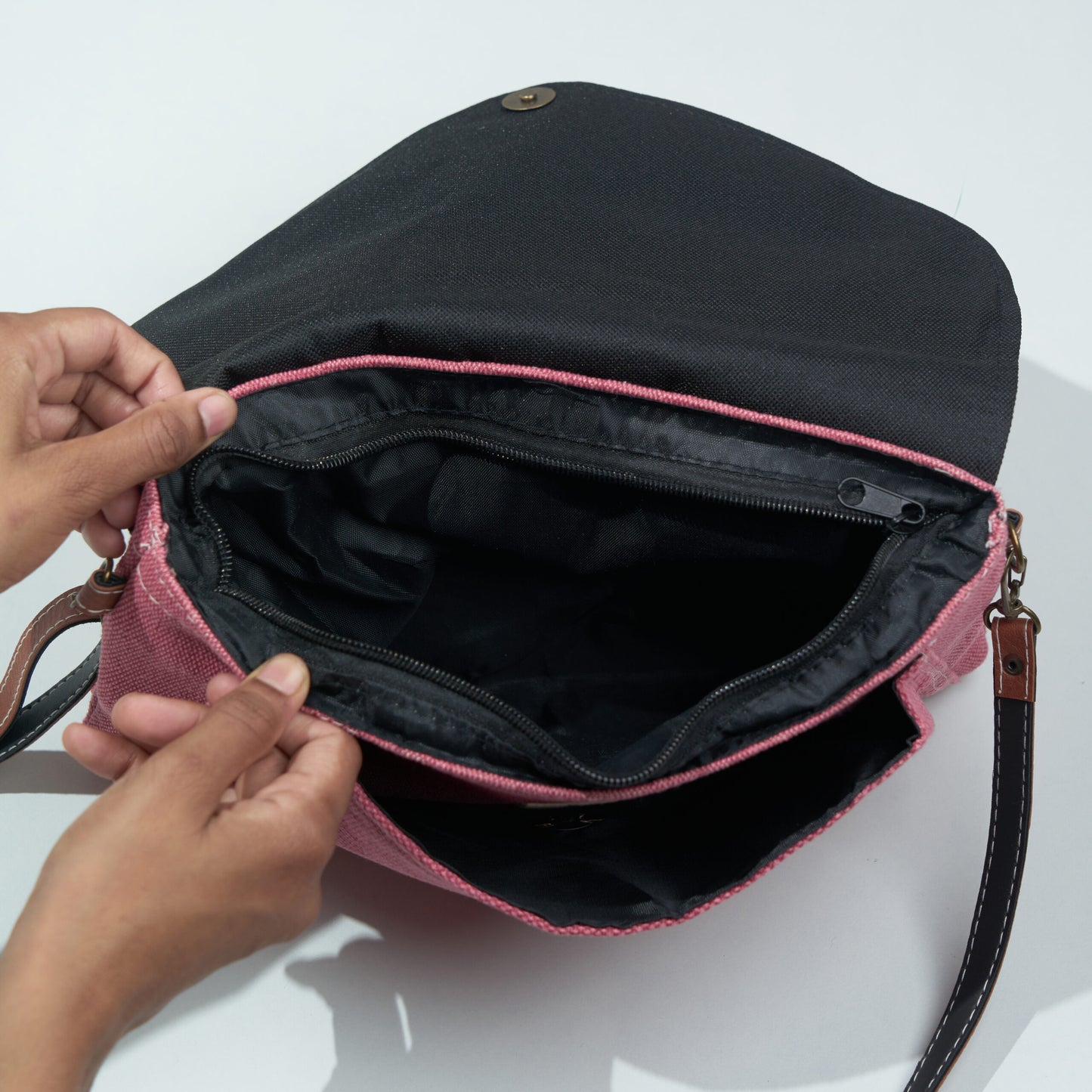 Sweet Pink canvas fabric Sling bag