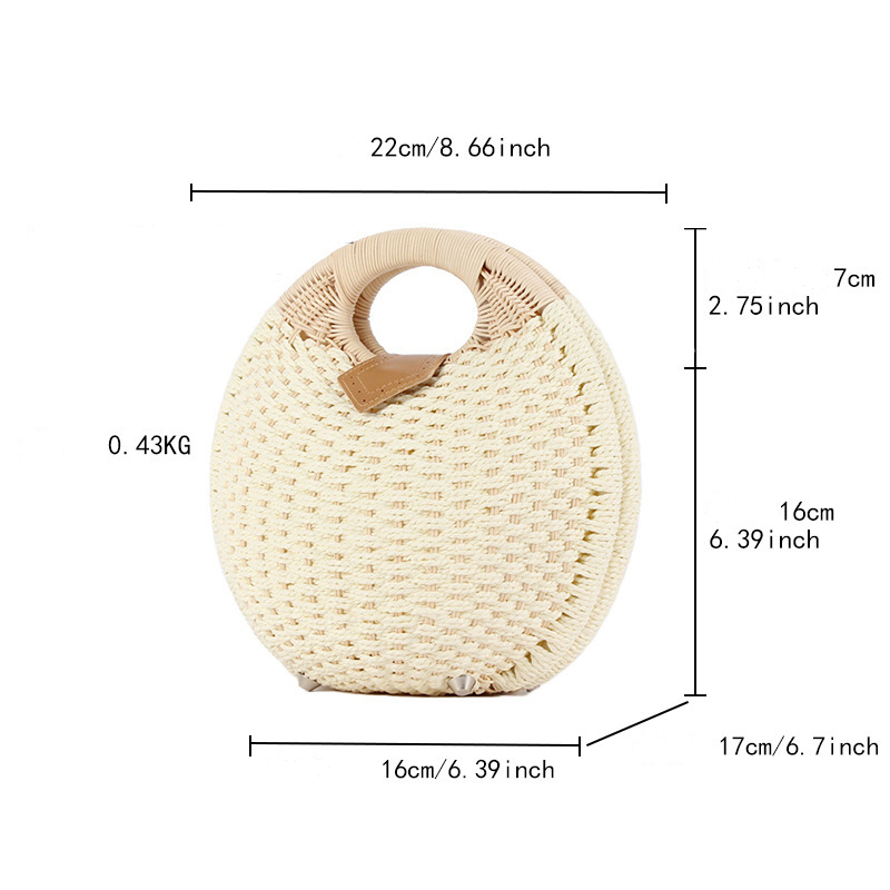 Women Nest Straw Bag - Cream