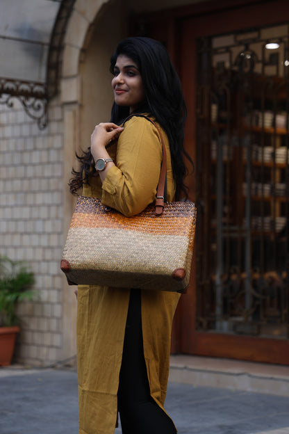 Straw Shopper Bag Tan