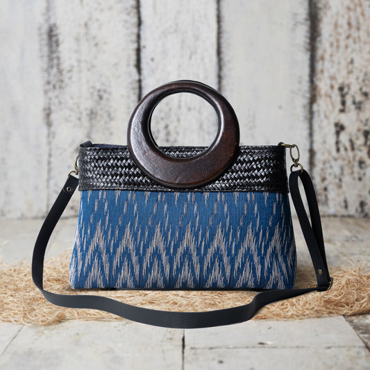 Elegant Ikkat Bag Indigo - Pattern 2