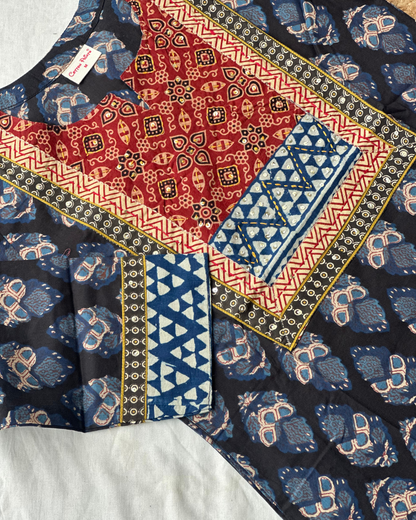 Jahota Hand Block Kurti  (Yolk Pattern)