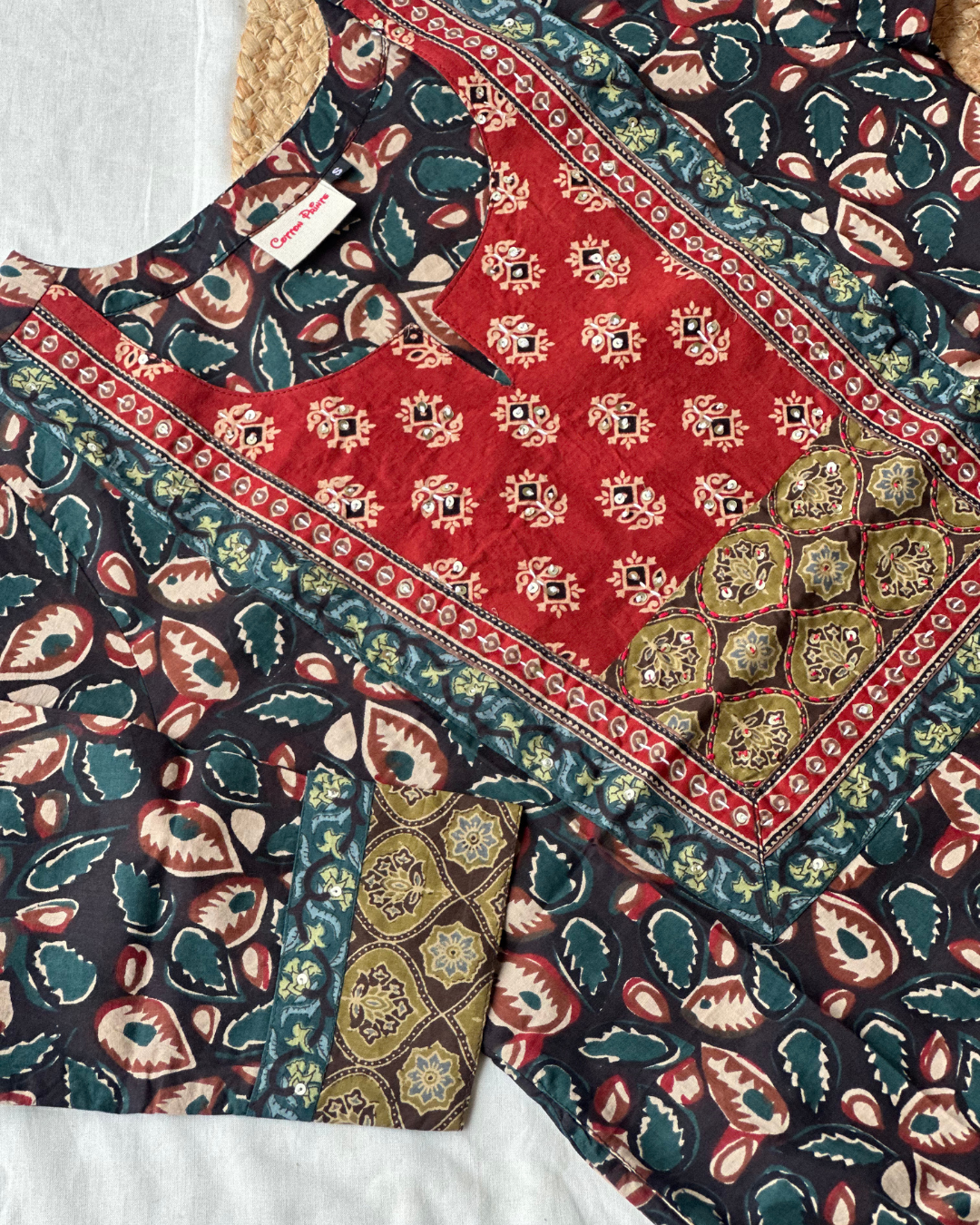 Jahota Hand Block Kurti (Green)