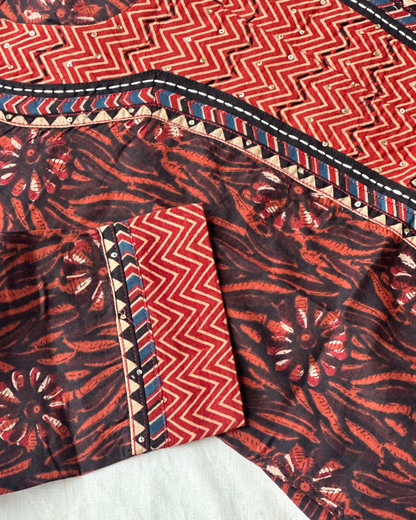 Jahota Hand Block Kurti (Brown)