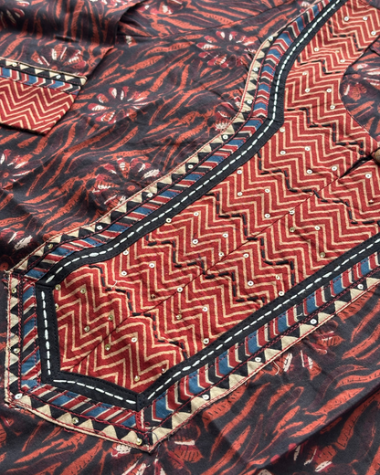 Jahota Hand Block Kurti (Brown)