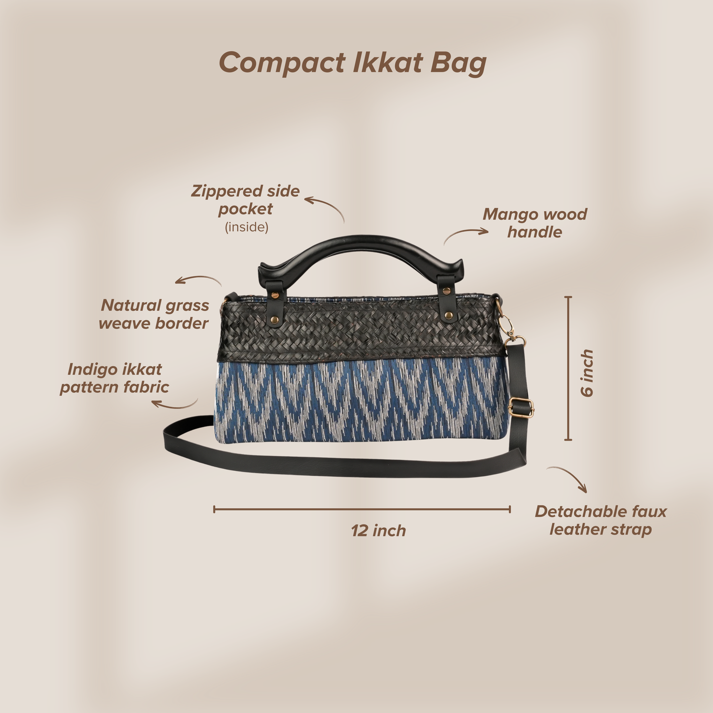Compact Ikkat Bag (pattern 2)