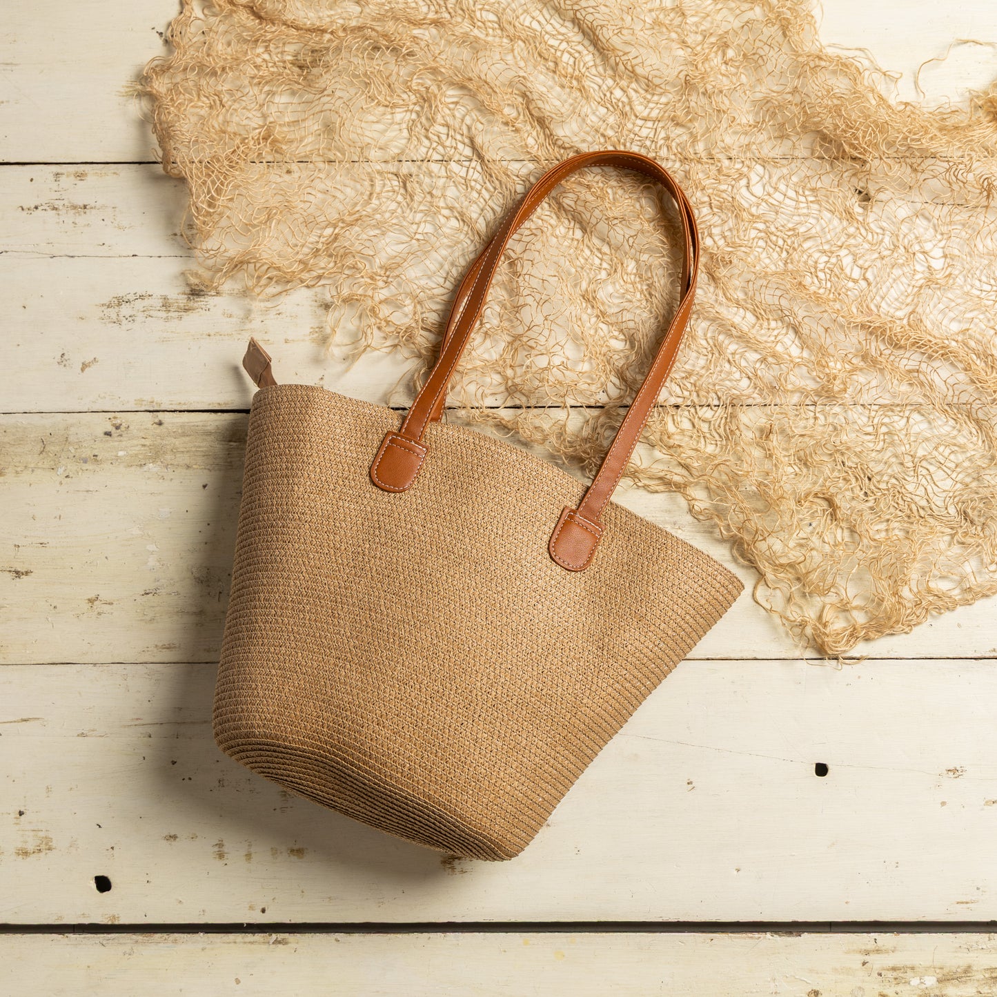 Natural Raffia Tote