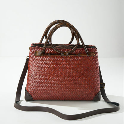 Rattan Handle Strawbag