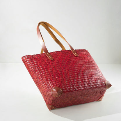 Red Woven Totebag