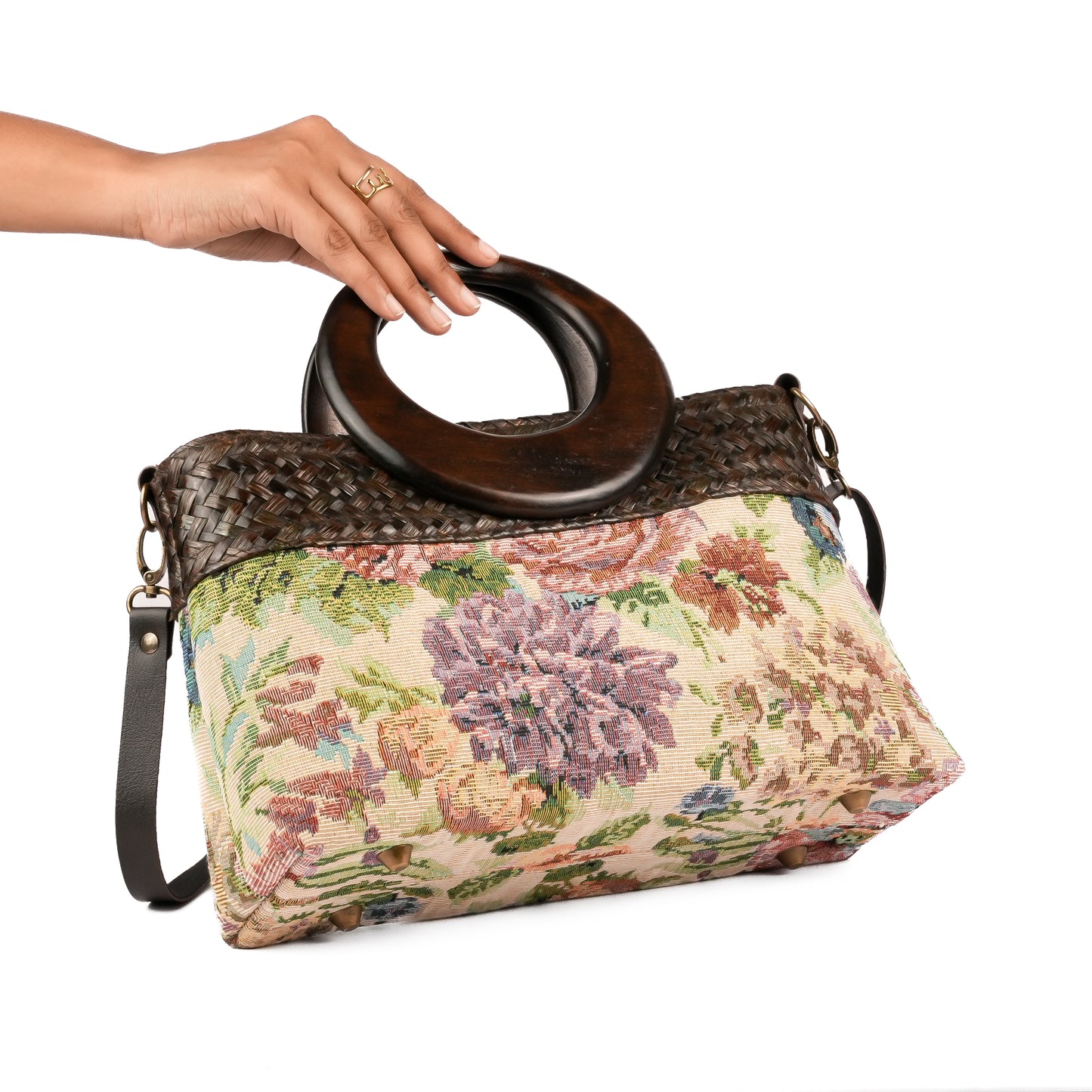 Willow Bloom Bag (Big 12*8) - Ivory green