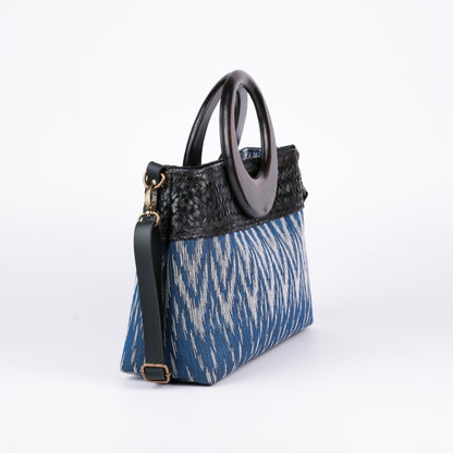 Elegant Ikkat Bag Indigo - Pattern 2
