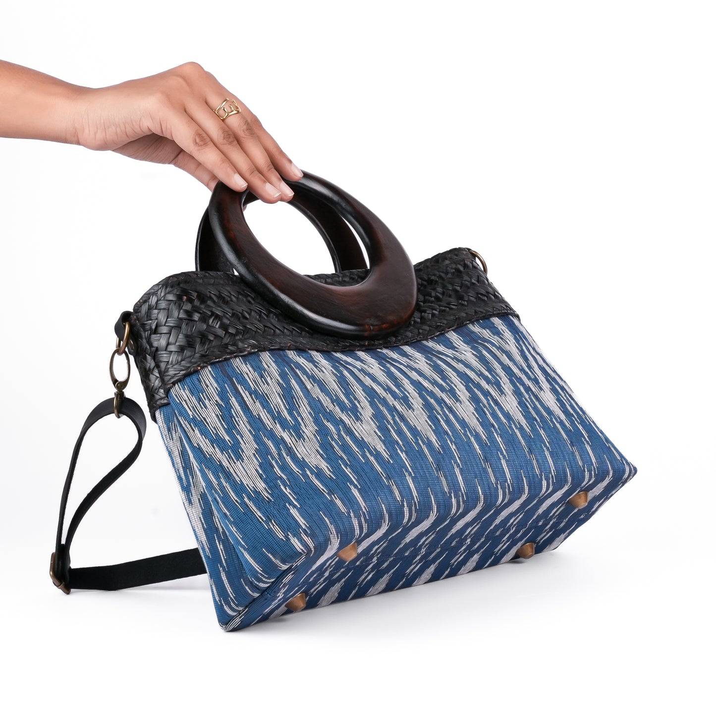 Elegant Ikkat Bag Indigo - Pattern 2