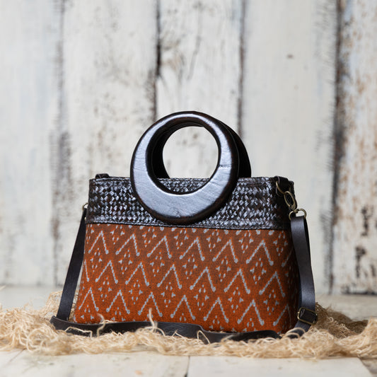 Elegant Ikkat Bag (Earthy Tan)