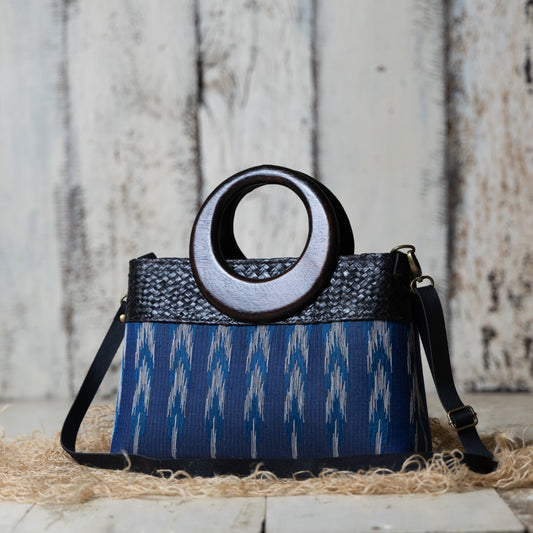 Elegant Ikkat Bag (Indigo)