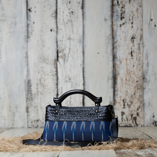 Compact Ikkat Bag (Indigo)