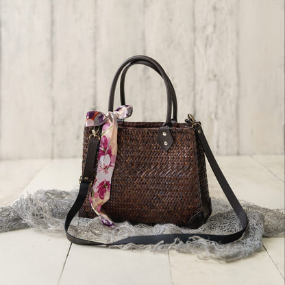 Brown Classic Timeless Woven Handbag