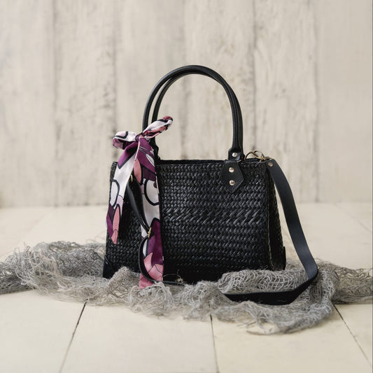 Black Classic Timeless Woven Handbag