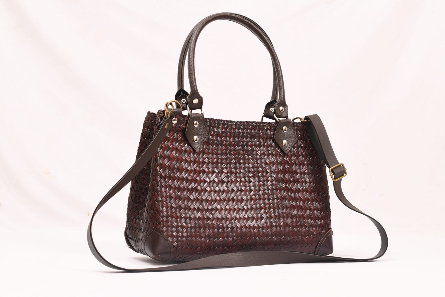 Brown Classic Timeless Woven Handbag