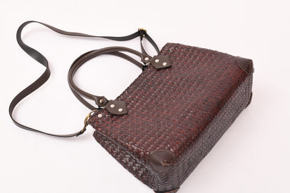 Brown Classic Timeless Woven Handbag