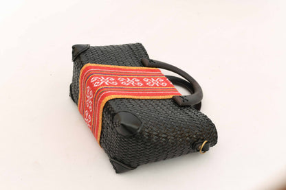 Woven Sling Bag with Fabric