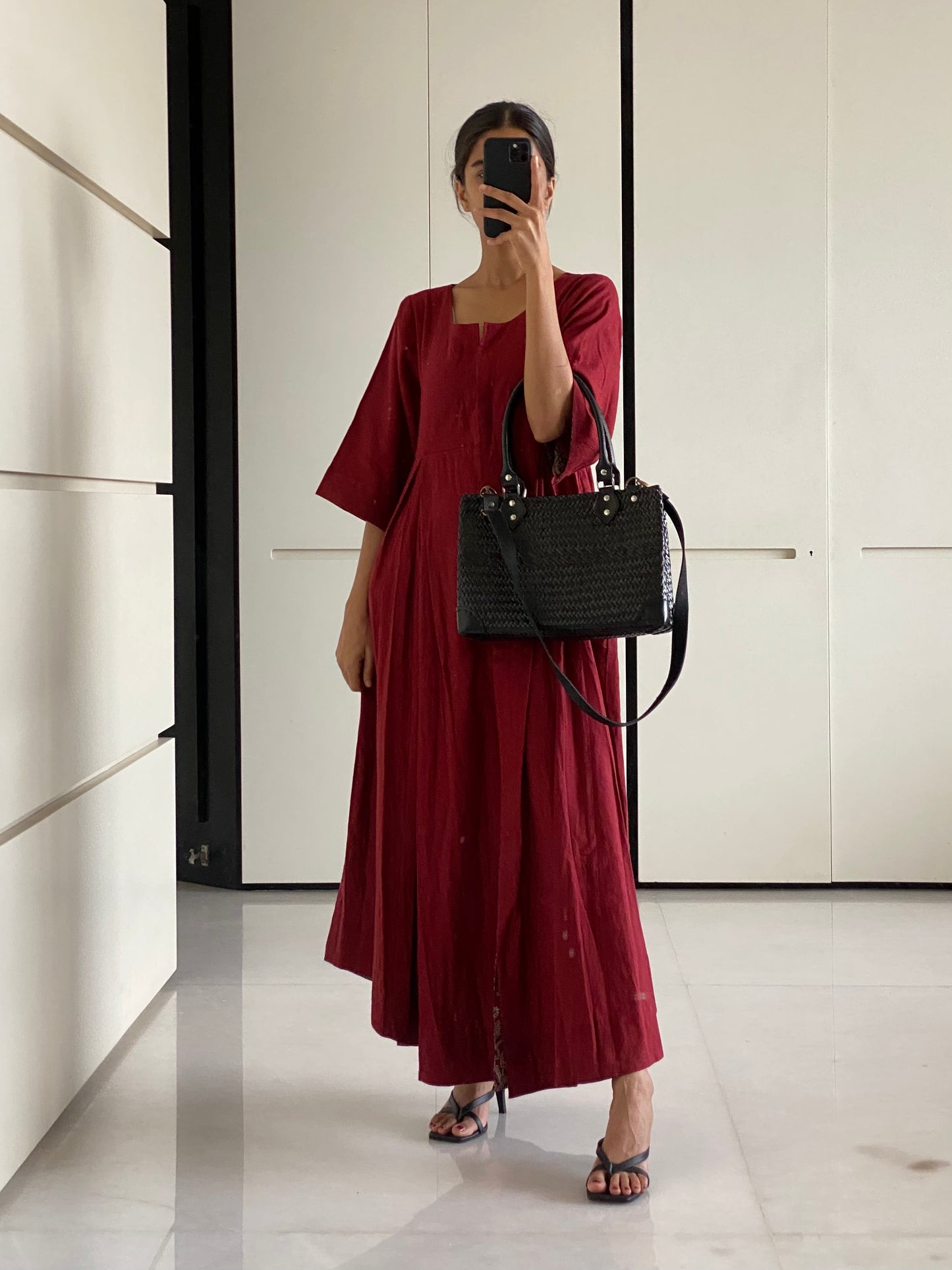 Black Classic Timeless Woven Handbag