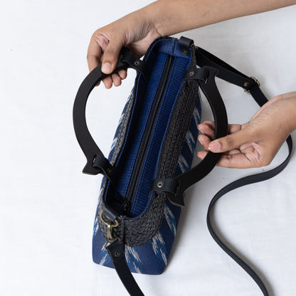 Compact Ikkat Bag (Indigo)