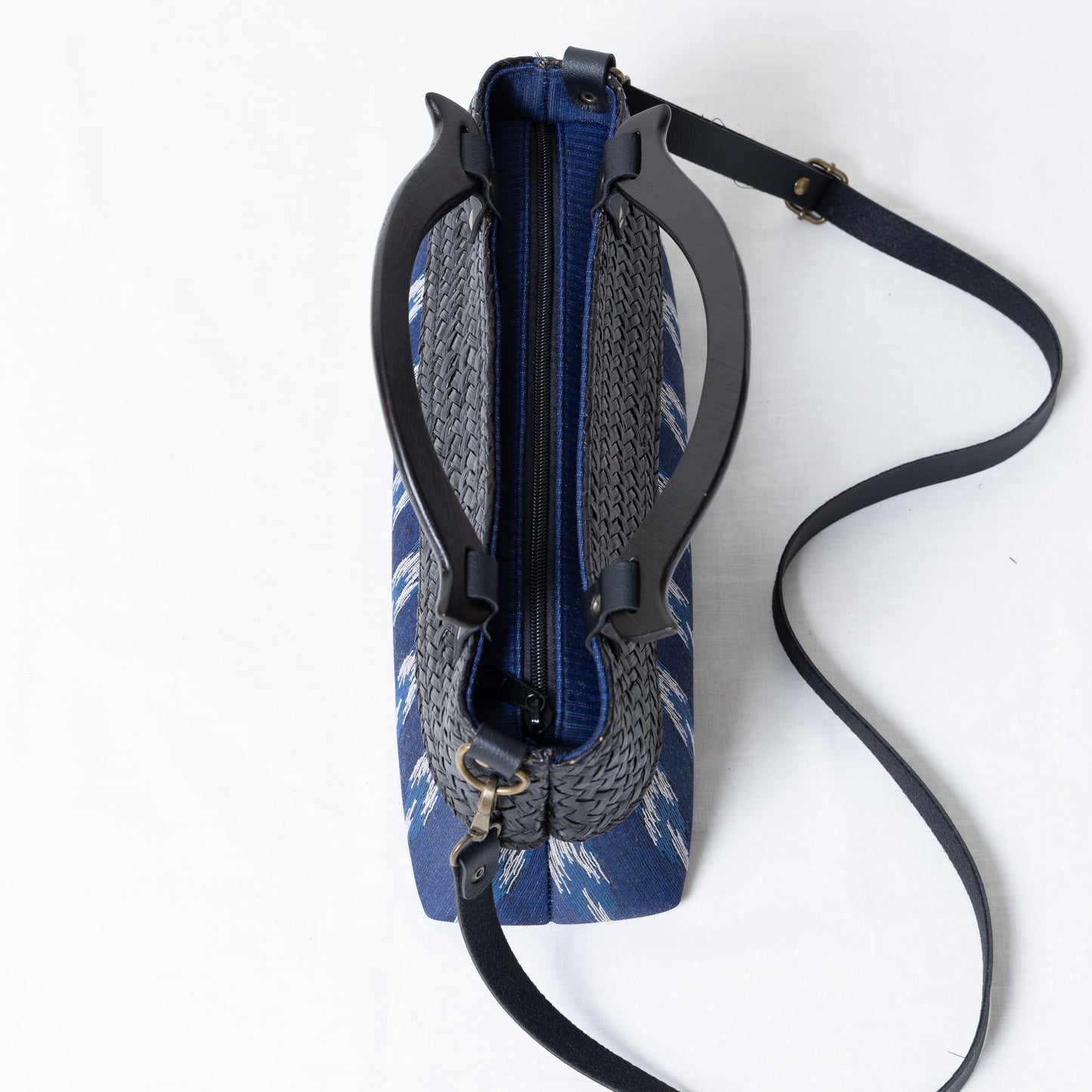 Compact Ikkat Bag (Indigo)