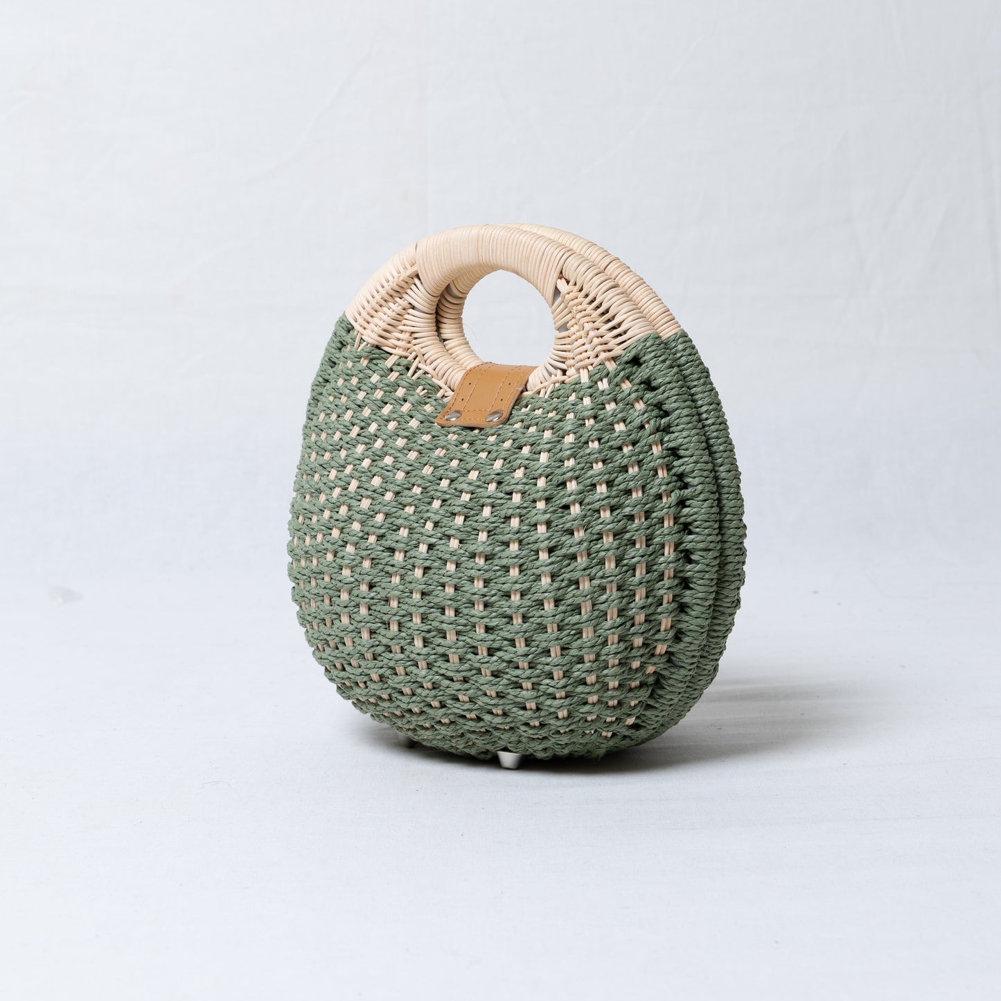 Women Nest Straw Bag - Green
