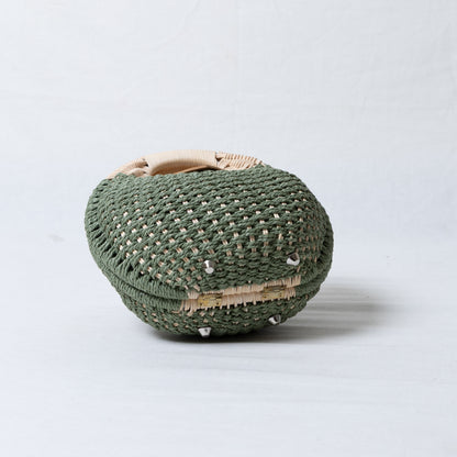 Women Nest Straw Bag - Green