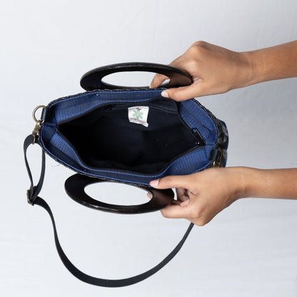 Elegant Ikkat Bag (Indigo)