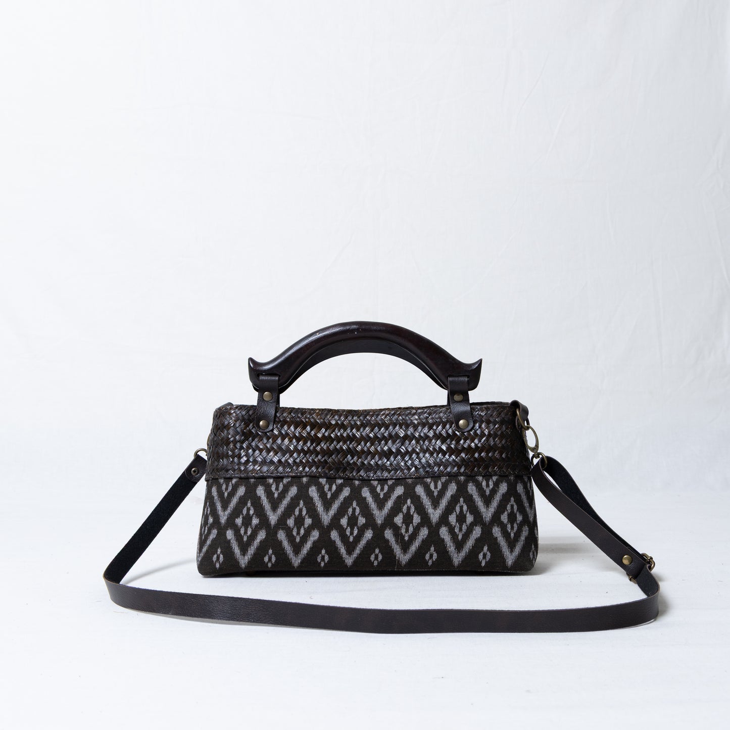 Compact Ikkat Bag (Charcoal Grey)