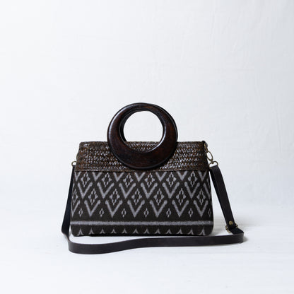 Elegant Ikkat Bag (Charcoal Grey)