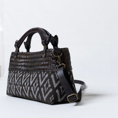 Compact Ikkat Bag (Charcoal Grey)