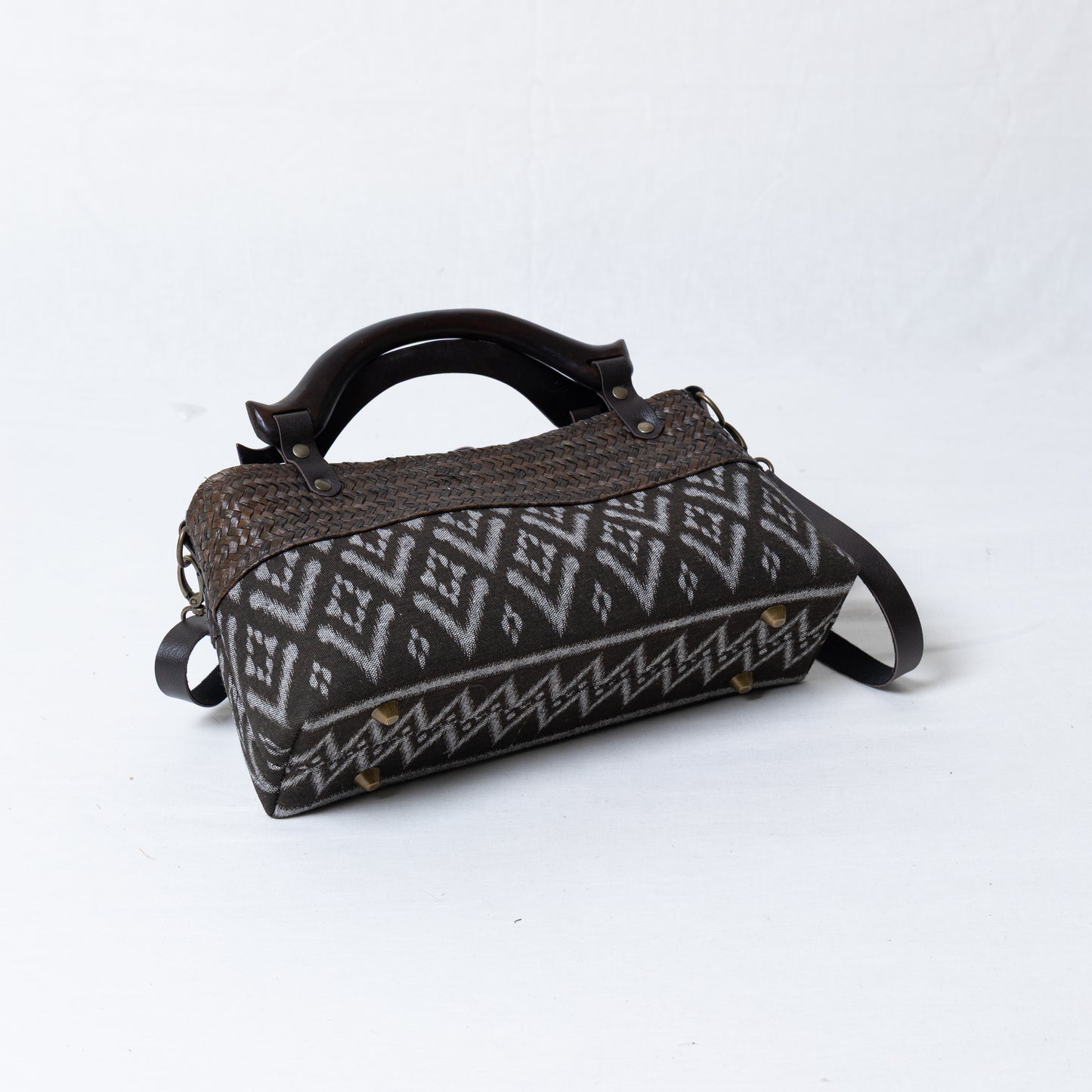 Compact Ikkat Bag (Charcoal Grey)