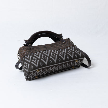 Compact Ikkat Bag (Charcoal Grey)