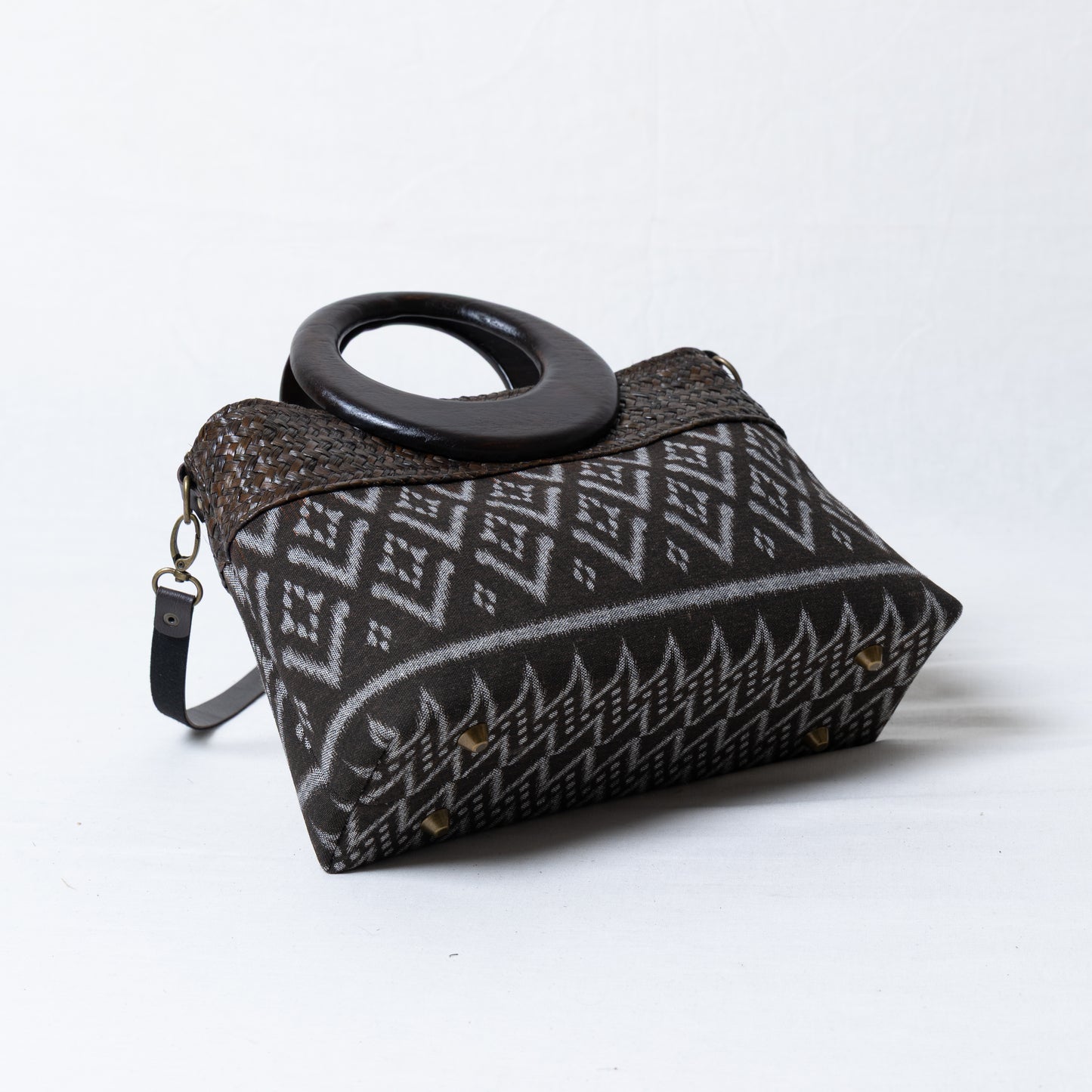 Elegant Ikkat Bag (Charcoal Grey)
